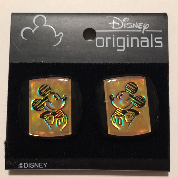 Vintage Disney originals Mickey Minnie Reflective Holographic Clip on earrings - Picture 3 of 11